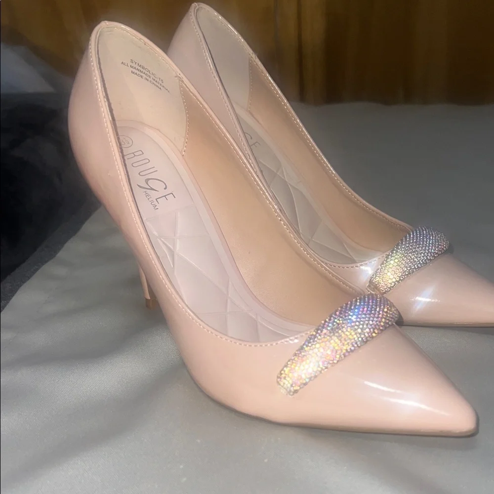 New Rouge Helium Pink Heels with Glitter Detail